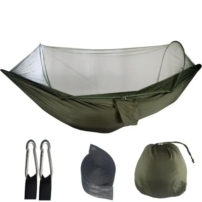 250x120cm Outdoor Hammock With Net – Lightweight Parachute Fabric For Camping & Travel